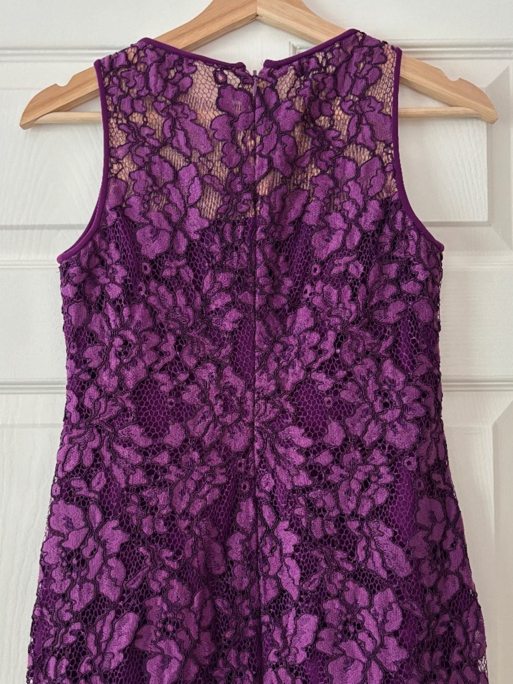 Lauren Ralph Lauren Melia Floral Lace Sheath Dress - Plum Purple Size 0P - Picture 7 of 11